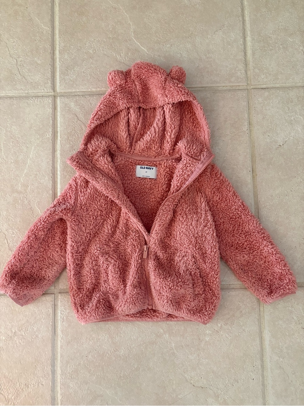 Old Navy Girls Pink Sherpa Zip-Up Jacket - Size 4T